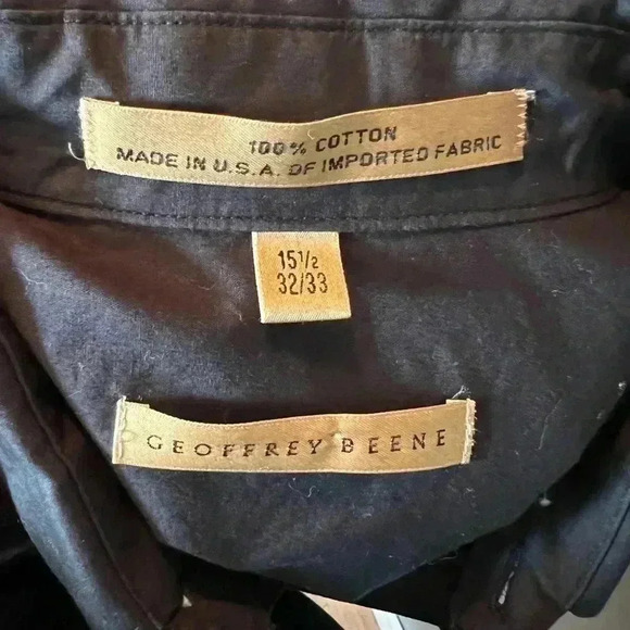 Men's Geoffrey Beane 100% Cotton Size L Button Down Classic Dress Shirt - Picture 4 of 4